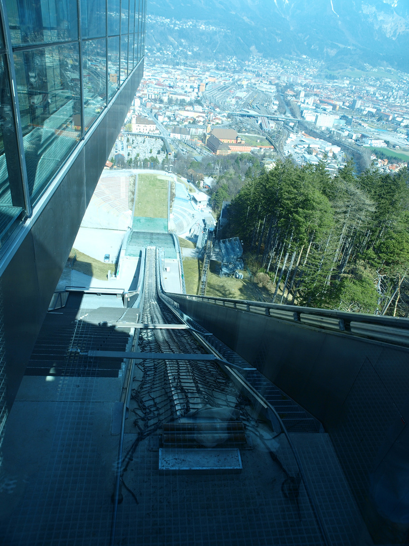 Flugbahn von oben her gesehen