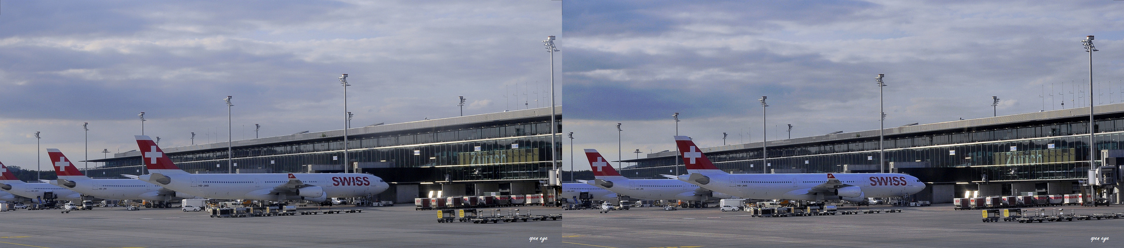 Flughafen Zürich - 3D Kreuzblick