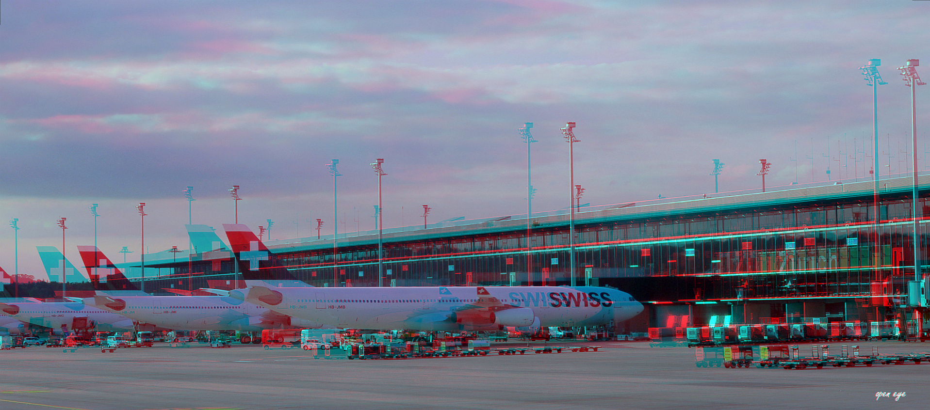 Flughafen Zürich - Anaglyphen 