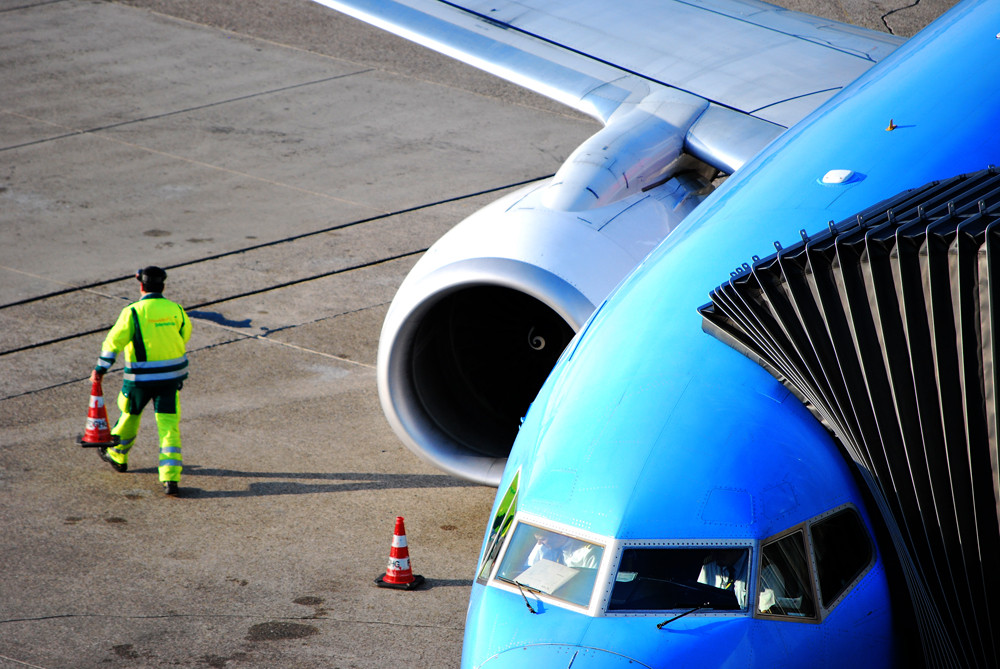 Flugpersonal Außerhalb des Flugzeuges