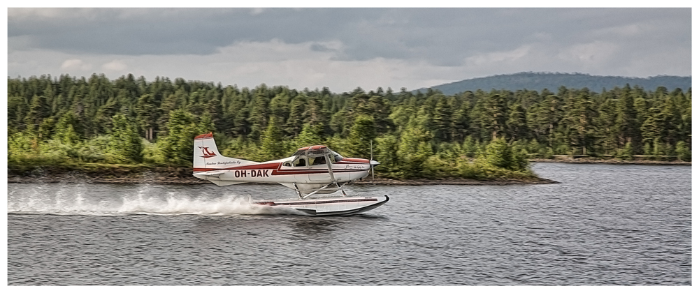 Flugtaxi auf dem Inarisee in Finnland.