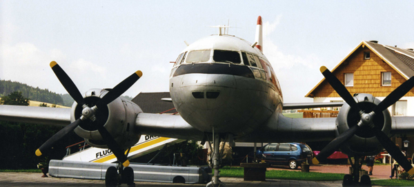 Flugzeug im Garten