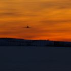 Flugzeug im Sonnenuntergang, Dortmund