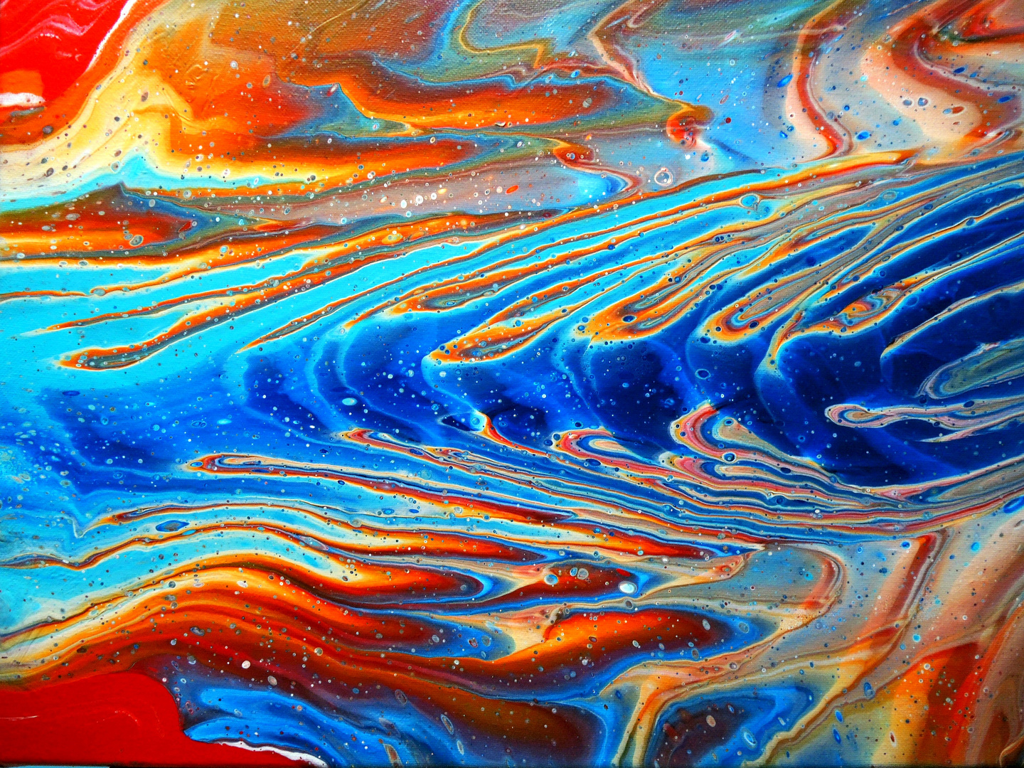 Fluid Painting - Abstrakte Malerei in Acryl