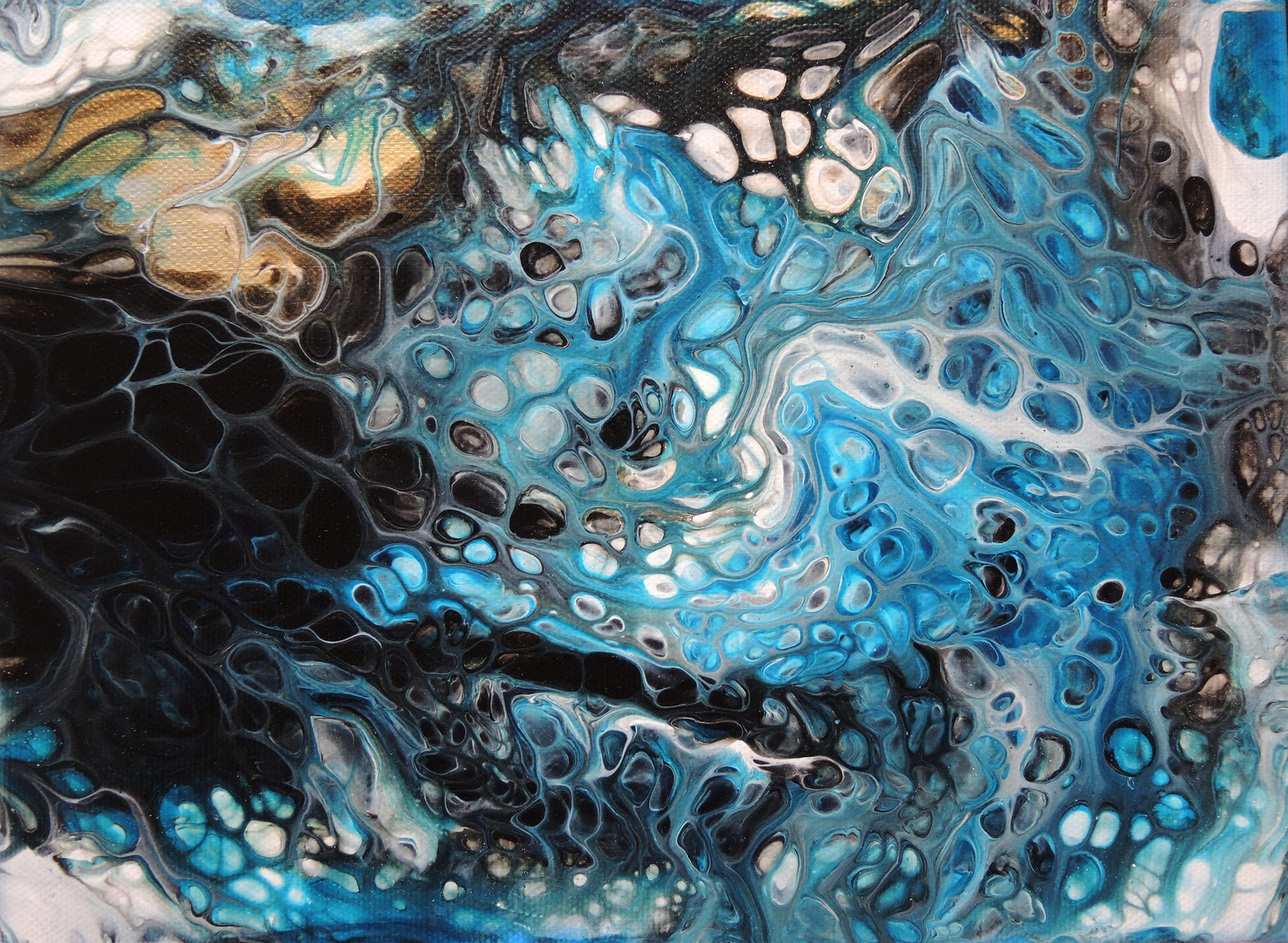 Fluid Painting mit Acryl - mein zweiter "Pouring"-Versuch