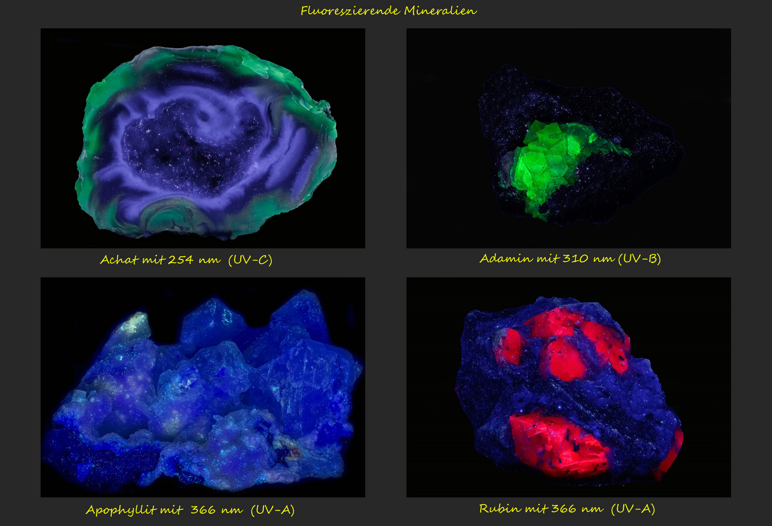 Fluoreszierende Mineralien