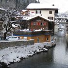 Fluss durch Klosters GR, Schweiz