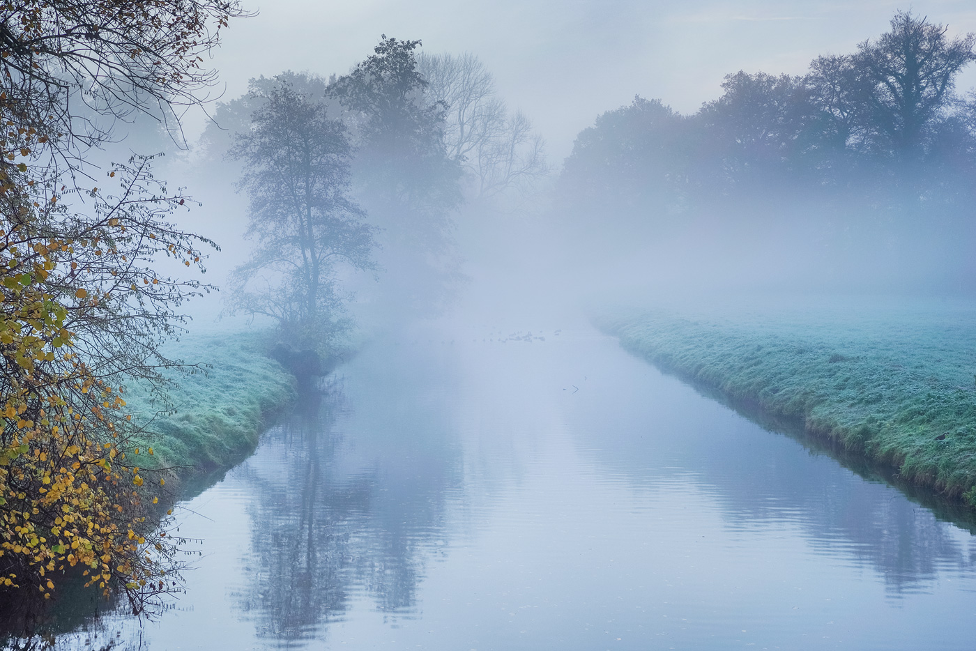 Fluss im Nebel