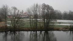 Fluss Naab und Blick auf Pfreimd