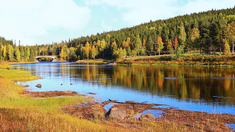 Fluss Piteälv im Ort Vidsel