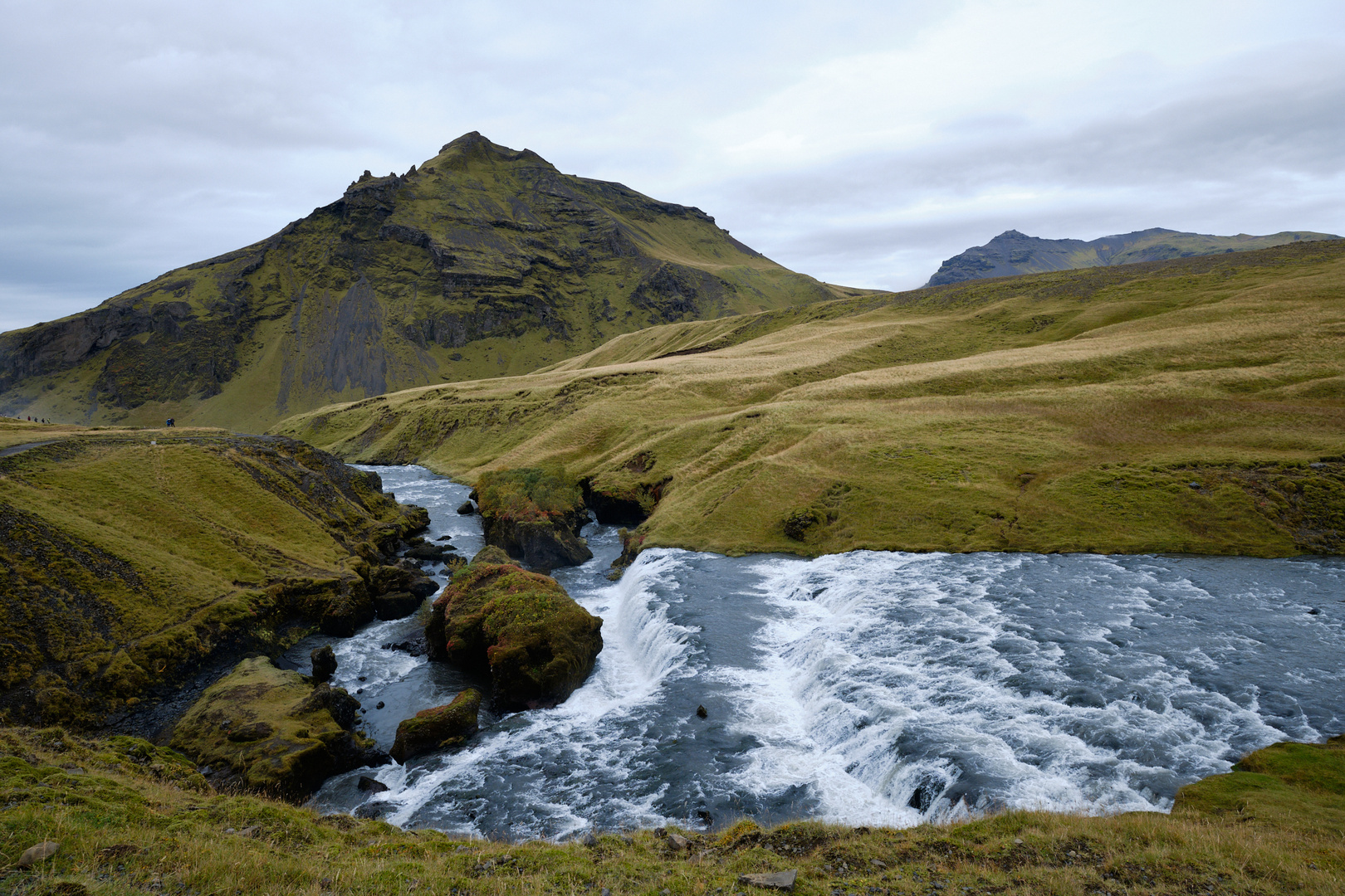 Fluss Skoga oberhalb Skogafoss Wasserfall