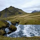 Fluss Skoga oberhalb Skogafoss Wasserfall