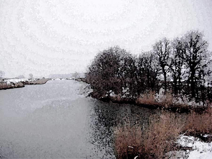 fluss winterlandschaft