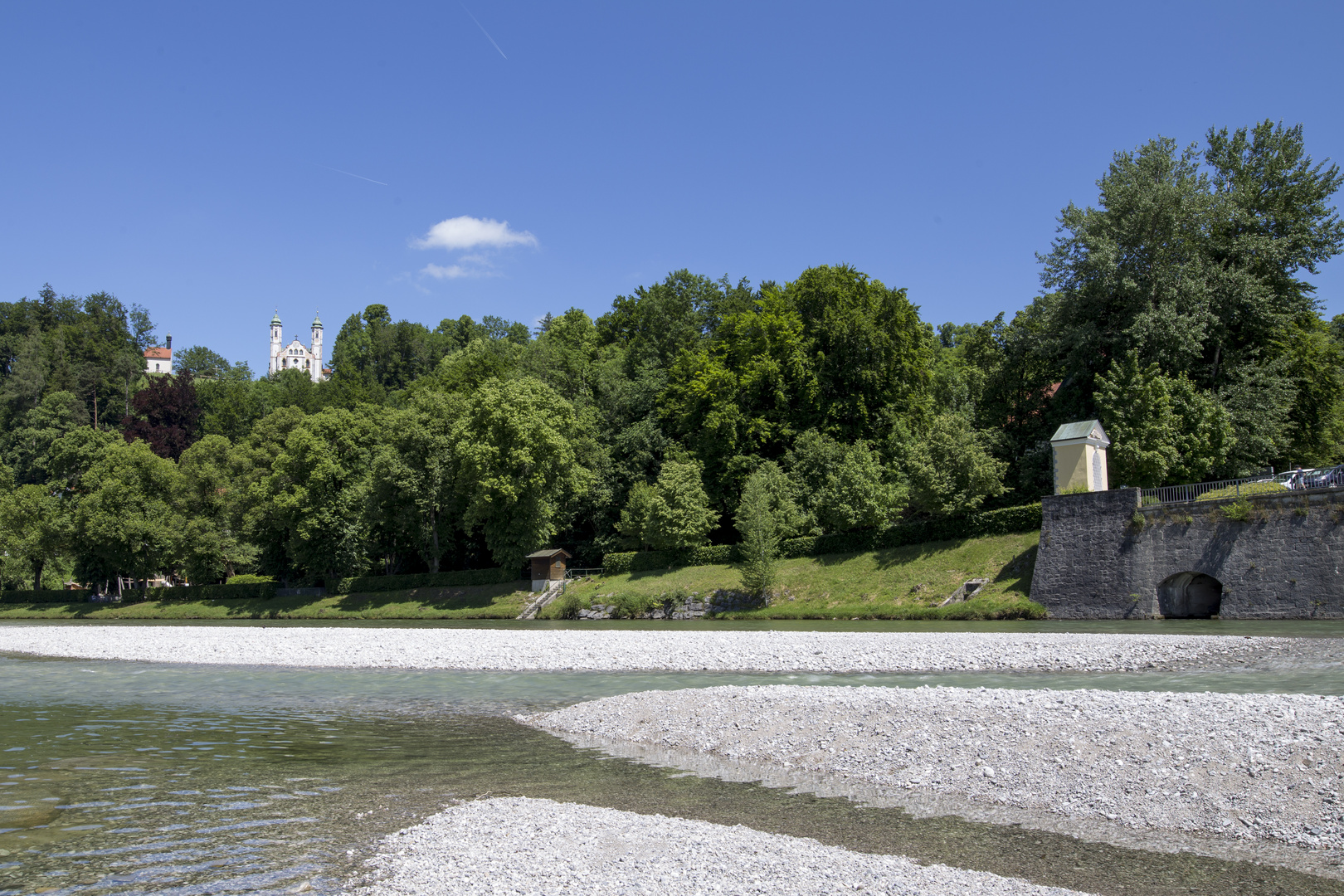 Flussbett in Bad Tölz