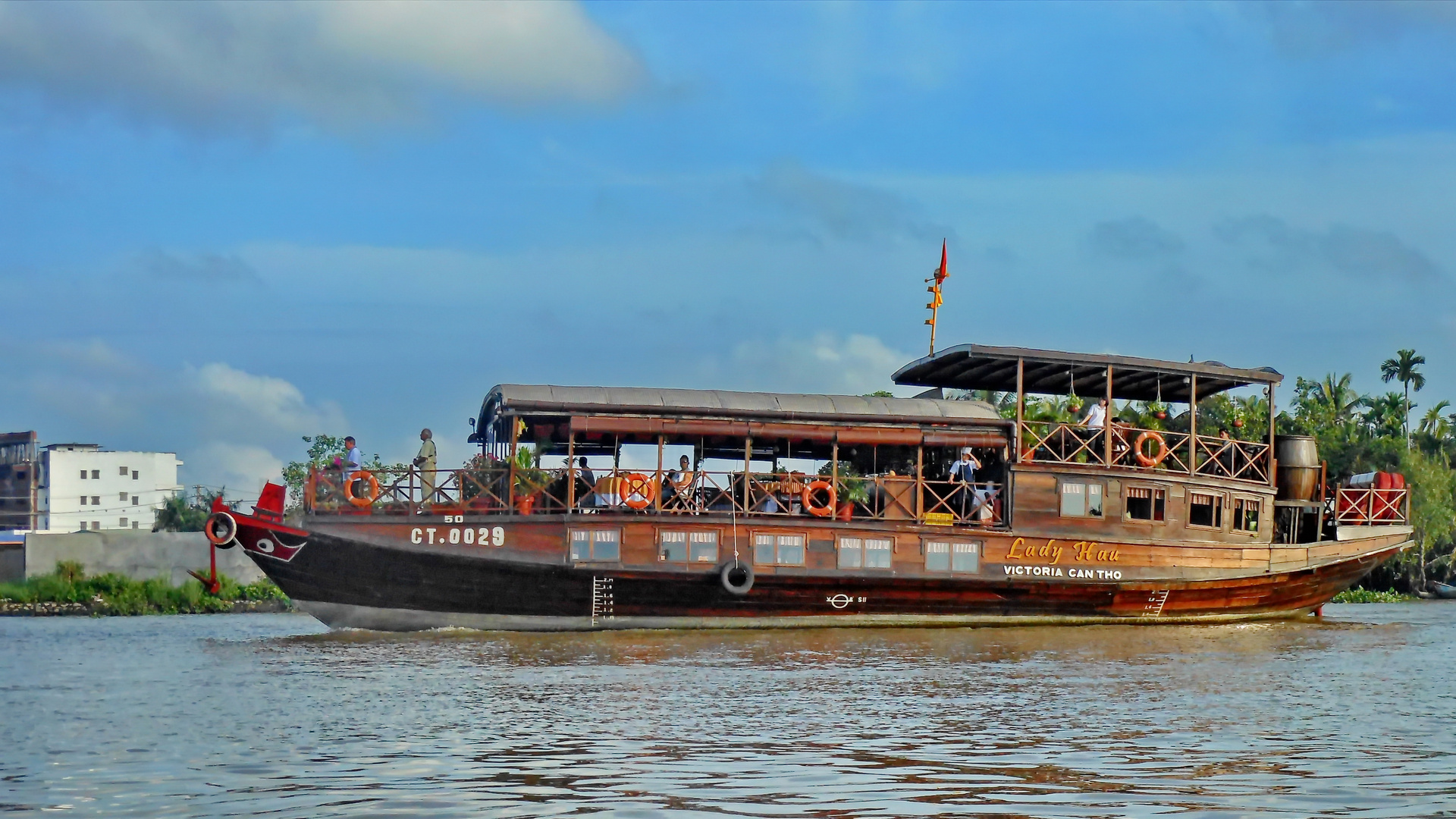 Flussfahrt auf dem Mekong