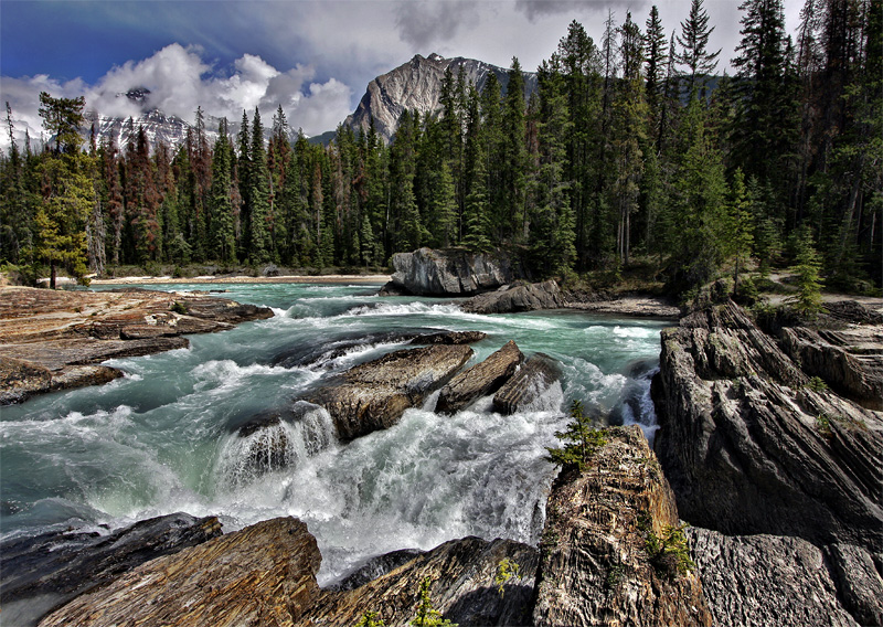 Flußlandschaft in den kanadischen Rocky Mountains