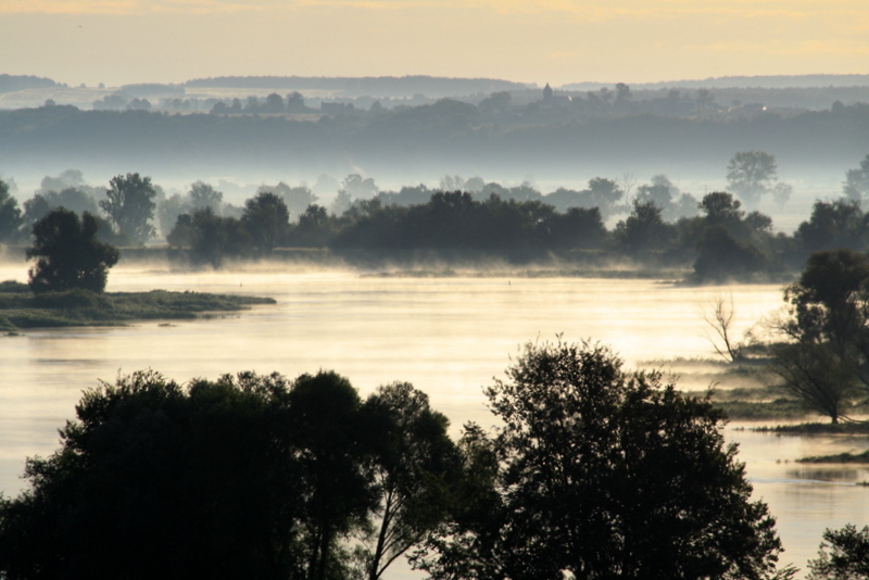 Flusslandschaft in der Morgendämmerung