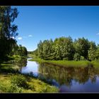 Flusslandschaft in Schweden bei Laksand.