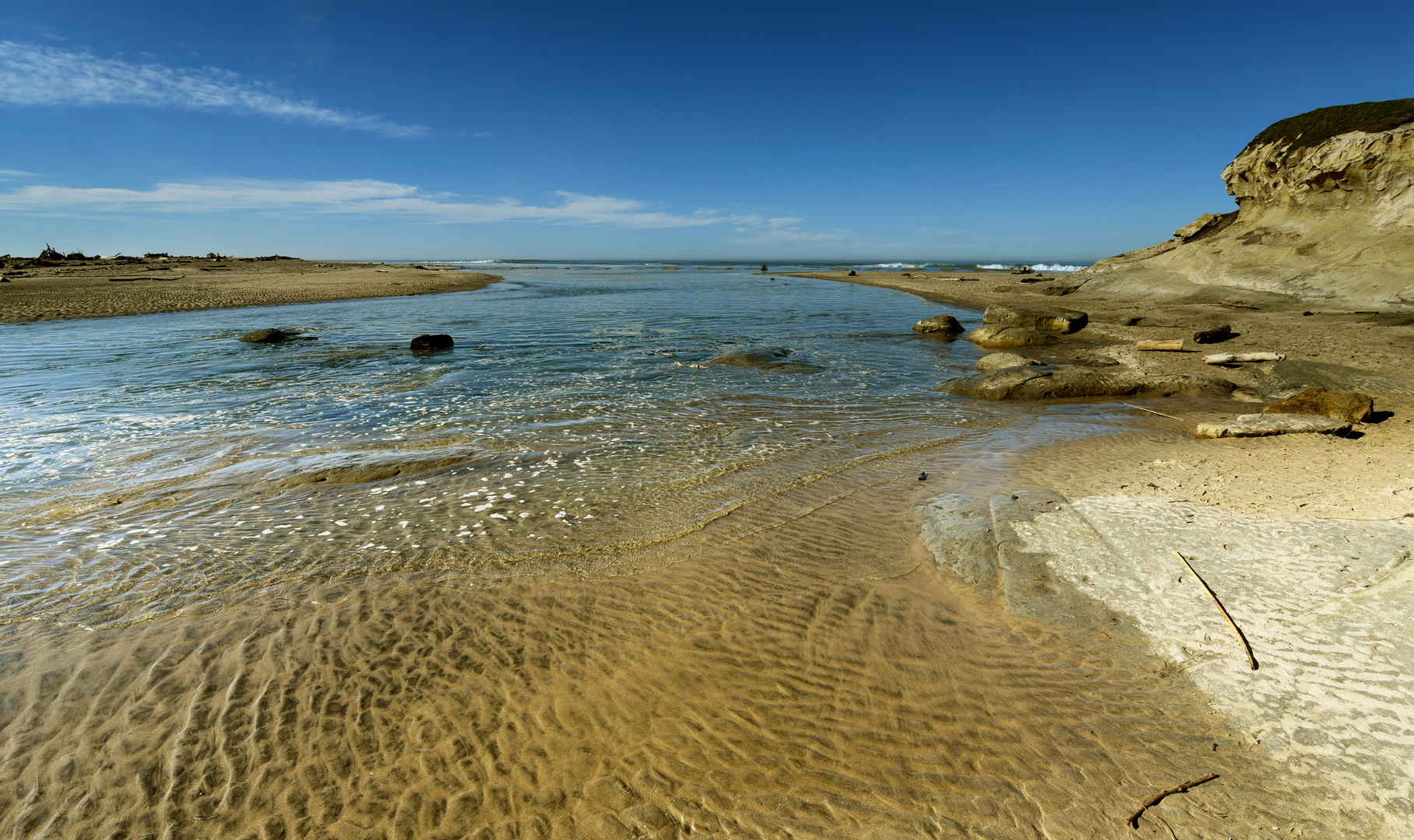 Flussmündung Foto & Bild | landschaft, meer & strand, brandung Bilder ...
