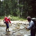 Flussüberquerung Finnisch Lappland