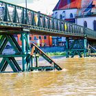 Flut am eisernen Steg Regensburg