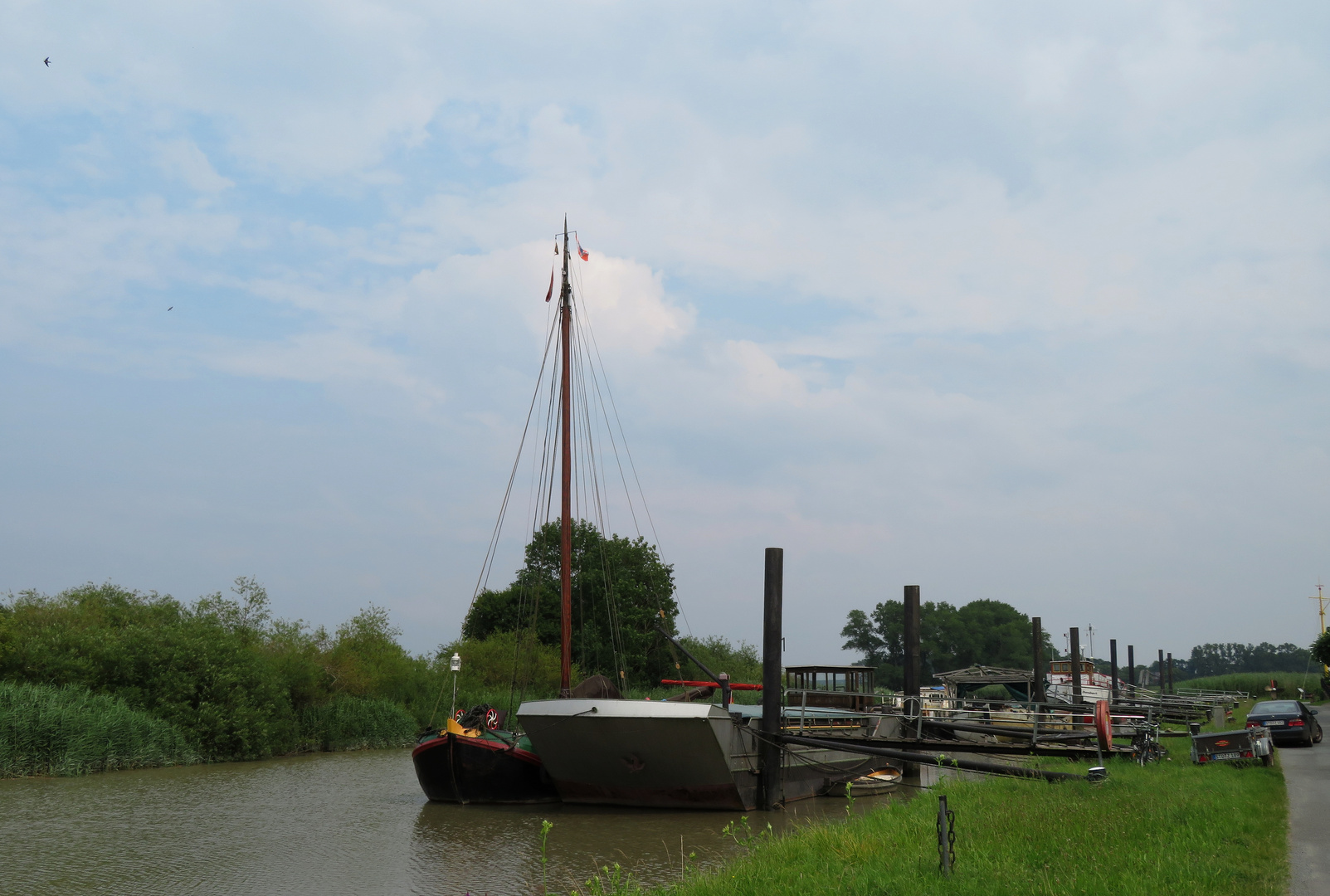 Flut ... im Museumshafen Wischhafen ...