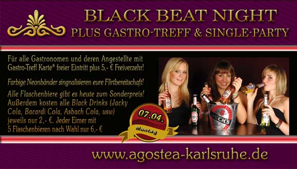 Flyer für Agostea in Karlsruhe