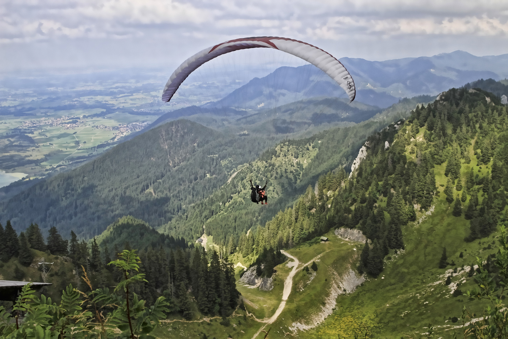 Flying down the mountain