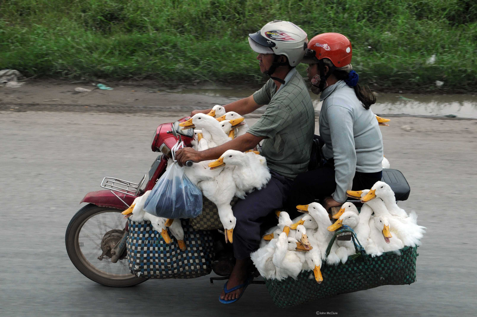 Flying geese transport