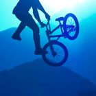 Flying High BMX Rider in the Sky