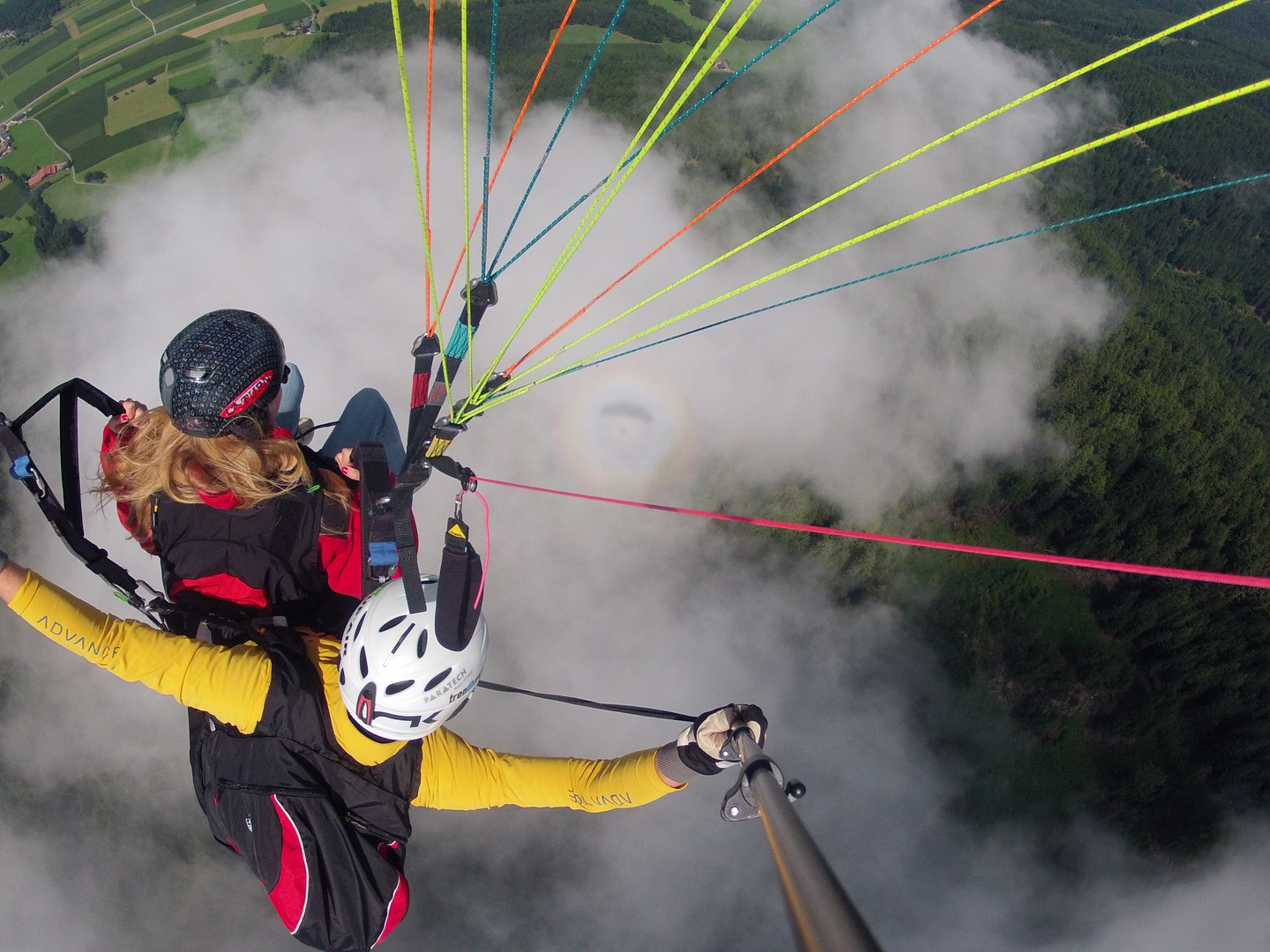 flying in the clouds