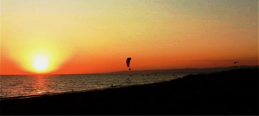 Flying into the sunset