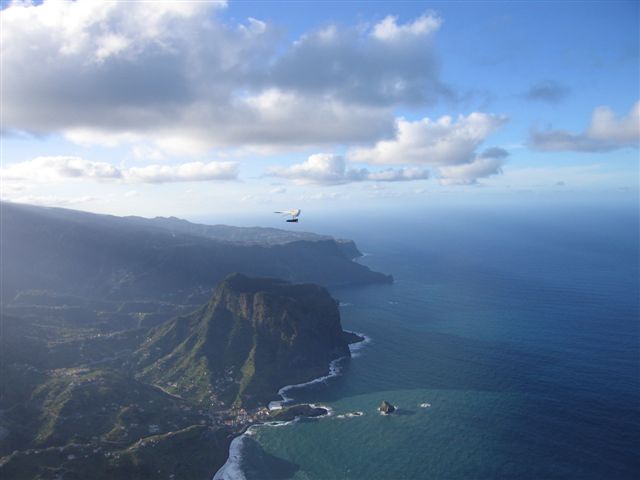 Flying over Madeira Island