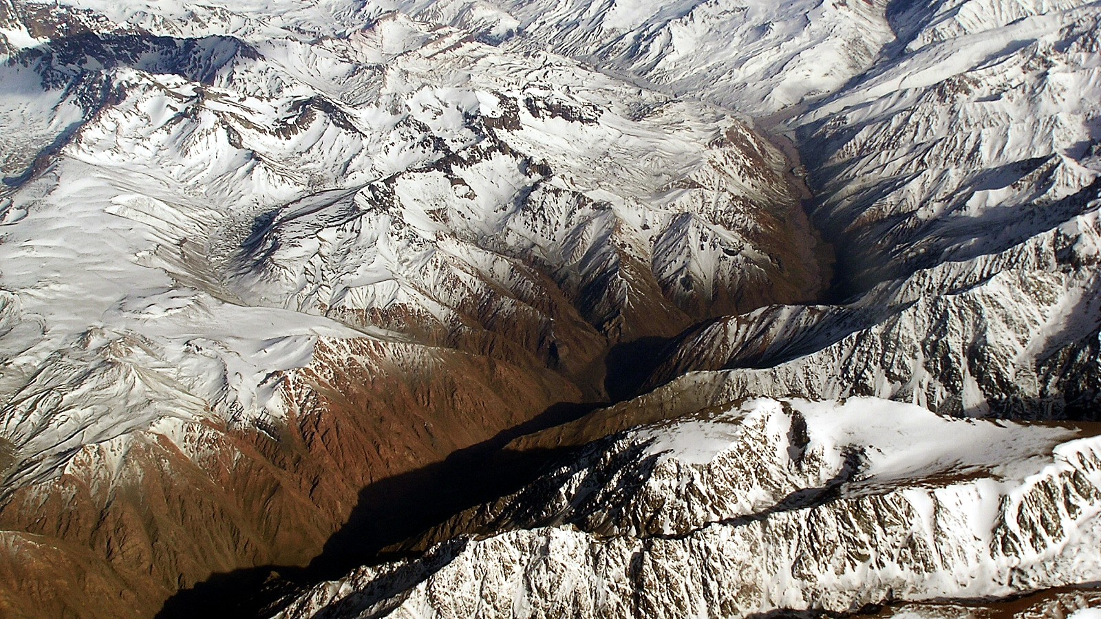 Flying over the Andes