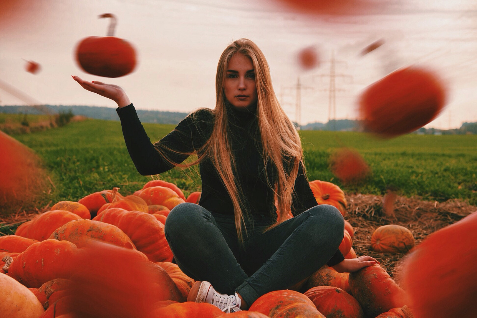 flying pumpkins.