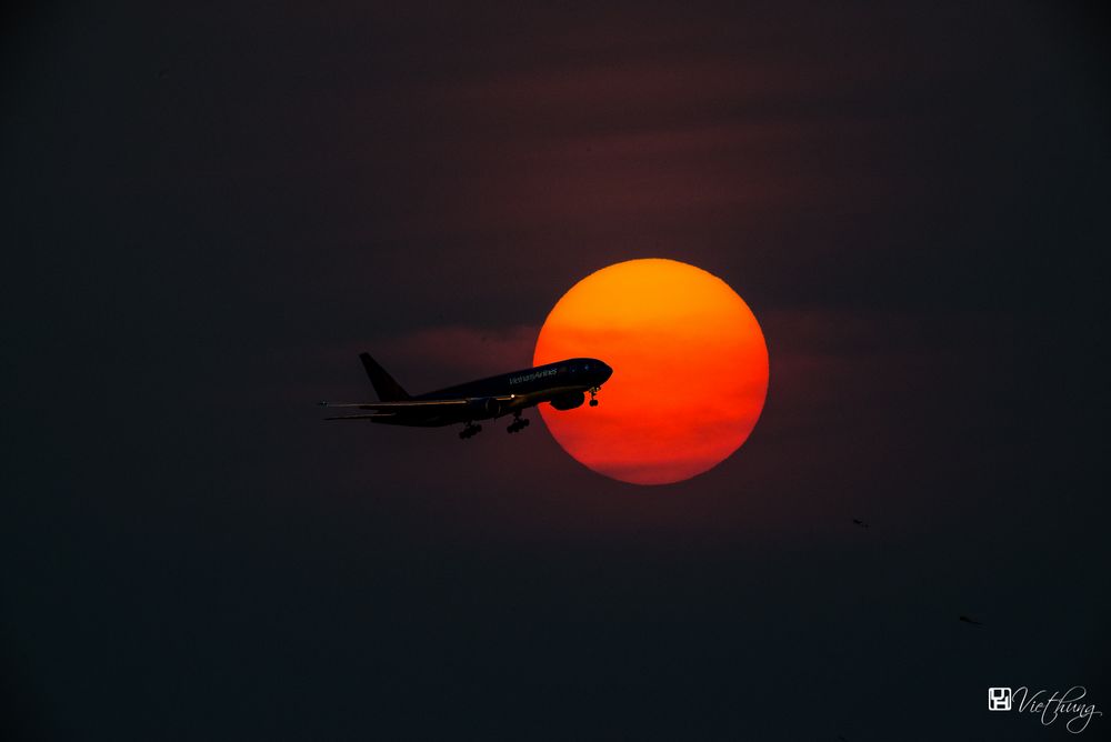 Flying through the sunset