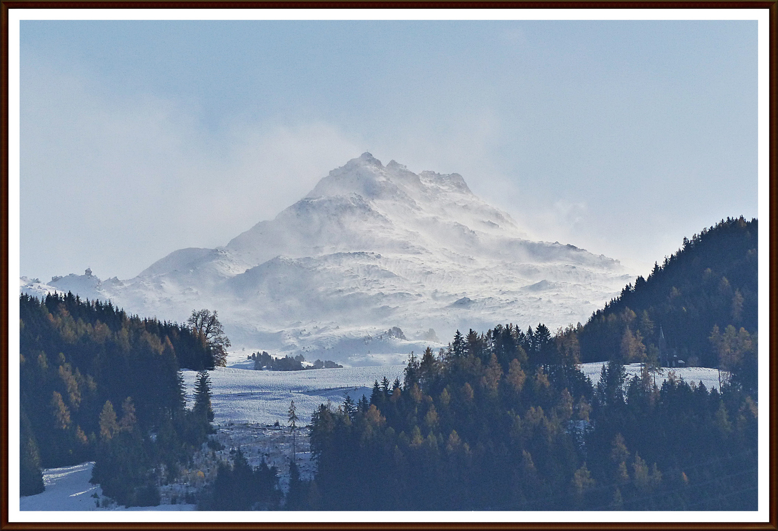 Föhnsturm auf dem Berggipfel