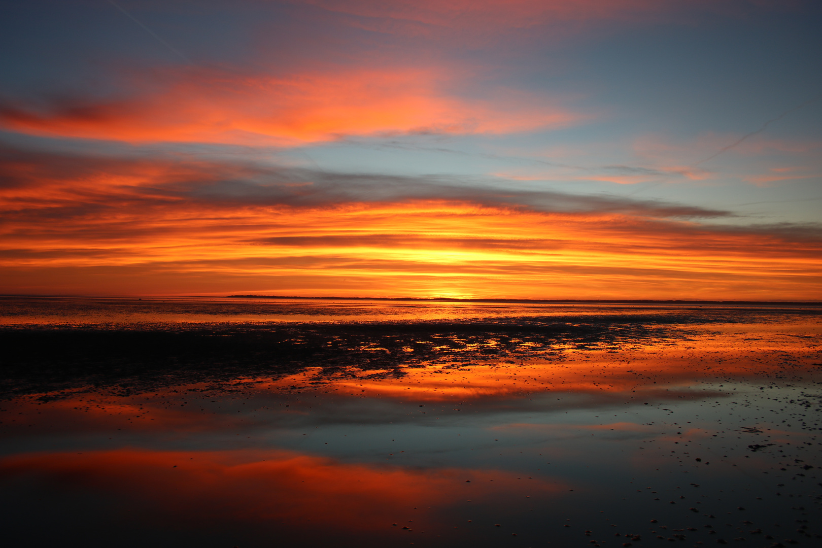 Föhr - Sonnenuntergang über Amrum