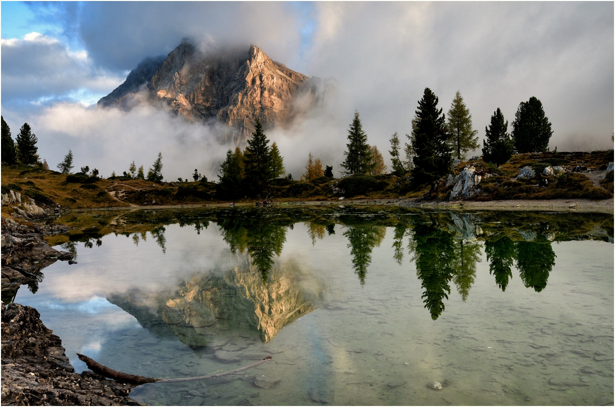 Fog on the Mountain Lake