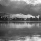 fog over the lake Hallstatt