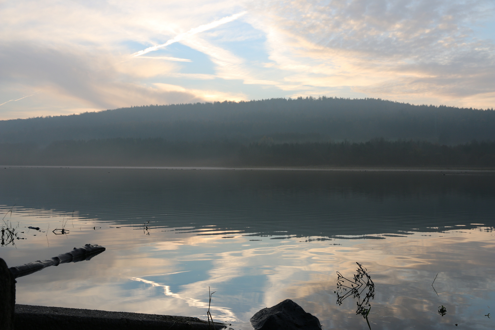 Foggy sunrise