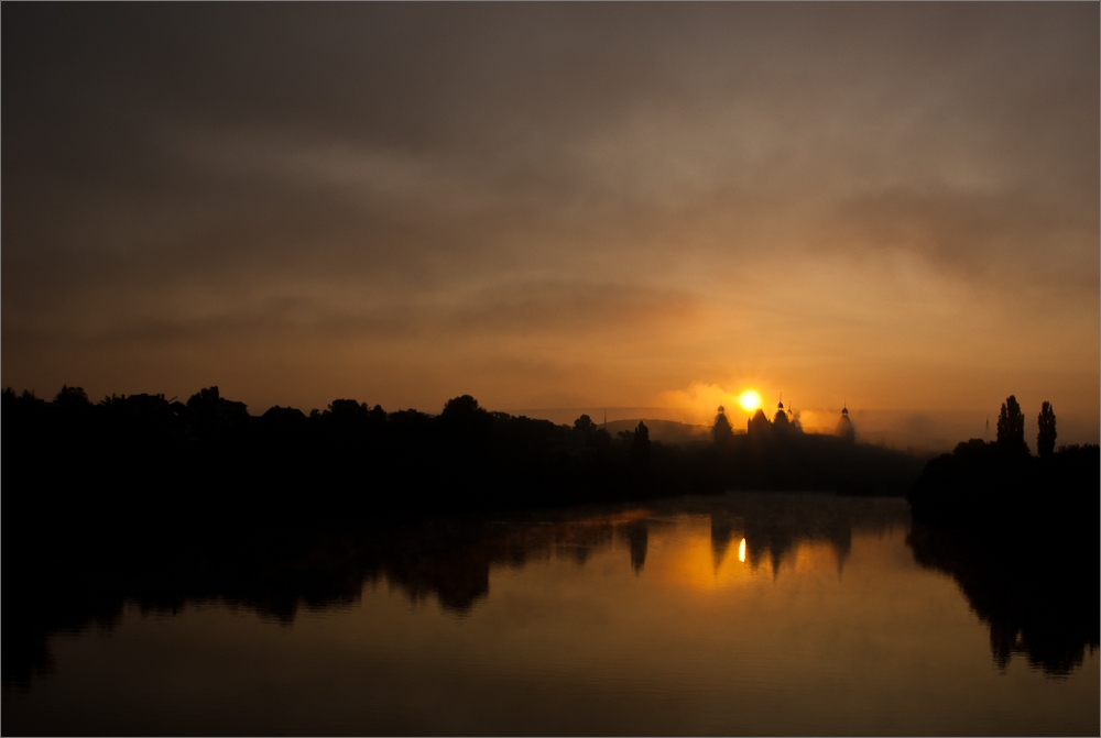 foggy sunrise