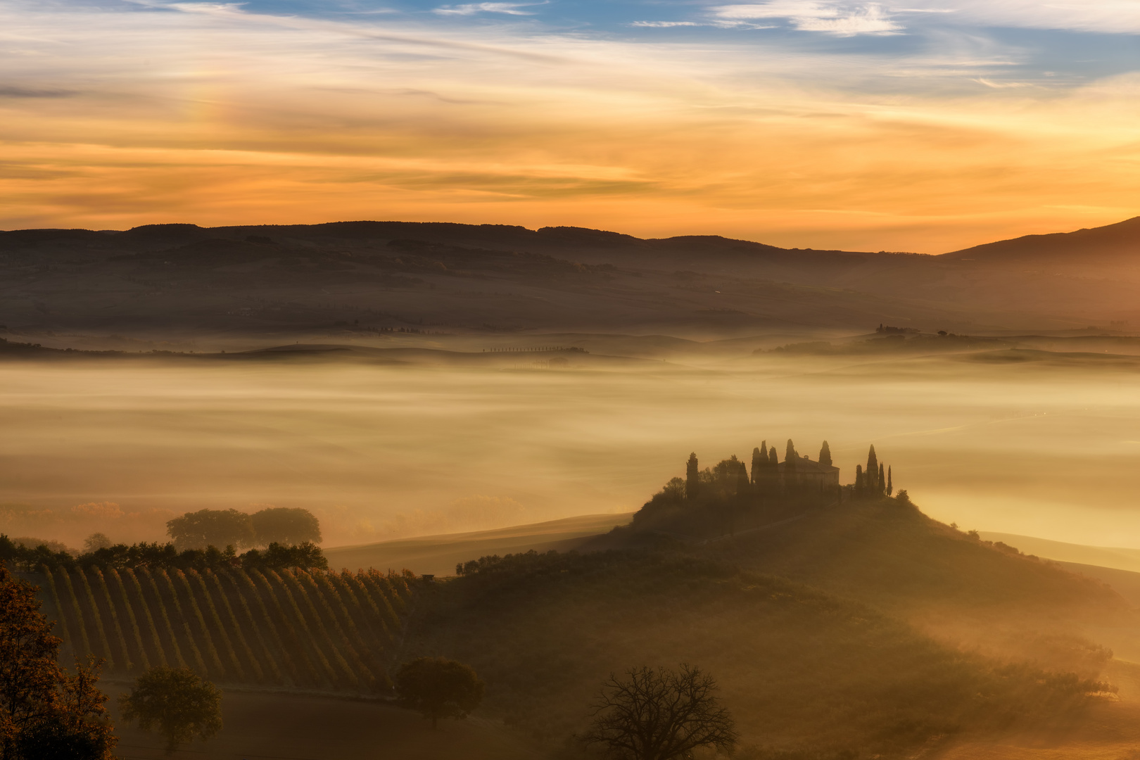 Foggy sunrise at Belvedere