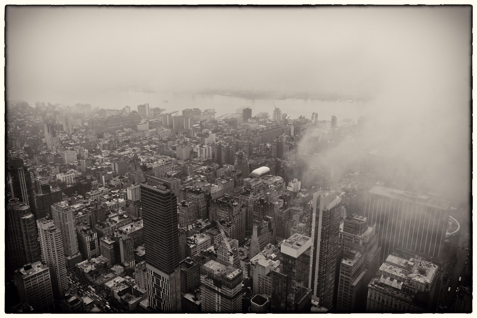 Foggy view from Empire State Building