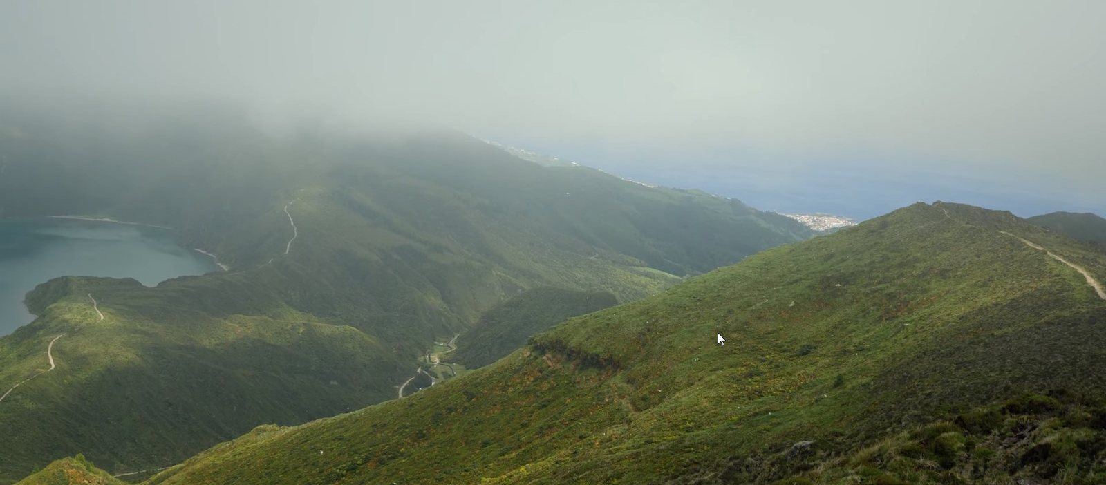 Fog'o lake 560 m above Vila Franca do Campo shores