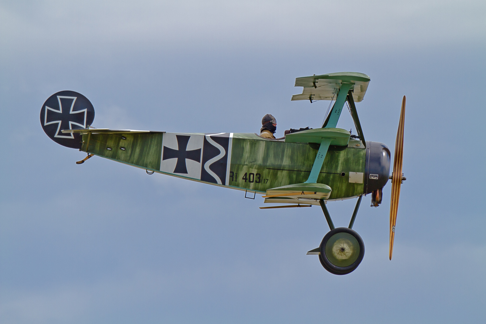 Fokker Dr1 mit Mikael Carlson in Duxford 2011