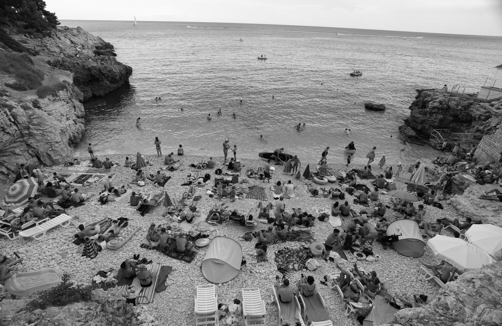 Folla nella spiaggia