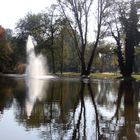 Fontäne Kurpark Bad Bellingen im Gegenlicht