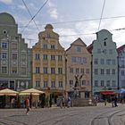 Fontaine de Mercure sur la « Morritzplatz » et la Rue Maximilien à Augsburg