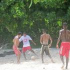 Football on the beach of Mahe